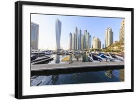 Cayan Tower, Dubai Marina, Dubai, United Arab Emirates, Middle East-Amanda Hall-Framed Photographic Print