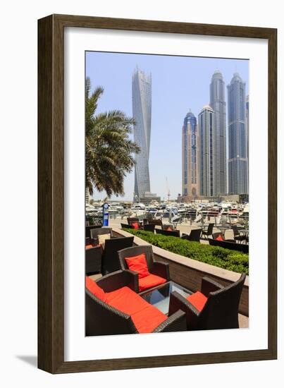 Cayan Tower in Dubai Marina, Dubai, United Arab Emirates, Middle East-Amanda Hall-Framed Photographic Print