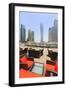 Cayan Tower in Dubai Marina, Dubai, United Arab Emirates, Middle East-Amanda Hall-Framed Photographic Print
