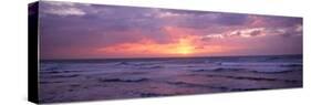 Cayman Islands, Grand Cayman, 7 Mile Beach, Caribbean Sea, Sunset over Waves-null-Stretched Canvas