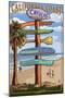 Cayucos, California - Destination Sign-Lantern Press-Mounted Art Print