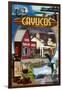 Cayucos, California - Montage Scenes-Lantern Press-Framed Art Print