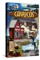 Cayucos, California - Montage Scenes-Lantern Press-Stretched Canvas