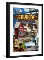 Cayucos, California - Montage Scenes-Lantern Press-Framed Art Print