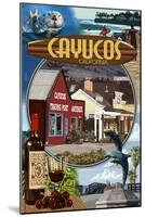 Cayucos, California - Montage Scenes-Lantern Press-Mounted Art Print