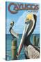 Cayucos, California - Pelicans-Lantern Press-Stretched Canvas