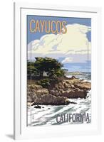 Cayucos, California - Rocky Shore-Lantern Press-Framed Art Print