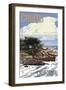 Cayucos, California - Rocky Shore-Lantern Press-Framed Art Print