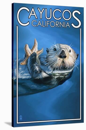 Cayucos, California - Sea Otter-Lantern Press-Stretched Canvas