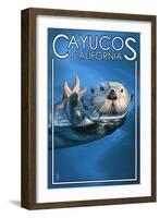 Cayucos, California - Sea Otter-Lantern Press-Framed Art Print