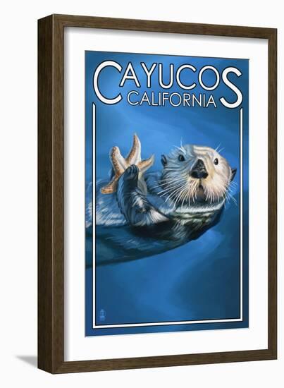Cayucos, California - Sea Otter-Lantern Press-Framed Art Print