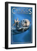 Cayucos, California - Sea Otter-Lantern Press-Framed Art Print