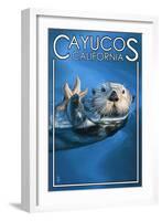 Cayucos, California - Sea Otter-Lantern Press-Framed Art Print