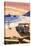 Cayucos, California - Woody on Beach-Lantern Press-Stretched Canvas