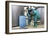 Cbrn Defense Specialists Check a Barrel for Contamination-null-Framed Photographic Print