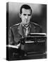 CBS News Correspondent Edward R. Murrow at His Typewriter in Wartime London-null-Stretched Canvas