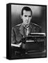 CBS News Correspondent Edward R. Murrow at His Typewriter in Wartime London-null-Framed Stretched Canvas