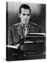 CBS News Correspondent Edward R. Murrow at His Typewriter in Wartime London-null-Stretched Canvas