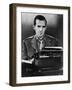 CBS News Correspondent Edward R. Murrow at His Typewriter in Wartime London-null-Framed Photo