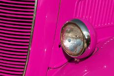 Closeup Detail of the Headlight of an Antique Car Painted Pink-ccaetano-Photographic Print