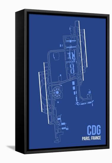 CDG Airport Layout-08 Left-Framed Stretched Canvas