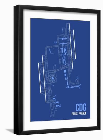 CDG Airport Layout-08 Left-Framed Giclee Print