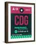 CDG Paris Luggage Tag 1-NaxArt-Framed Art Print