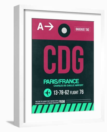 CDG Paris Luggage Tag 1-NaxArt-Framed Art Print