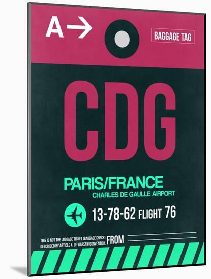 CDG Paris Luggage Tag 1-NaxArt-Mounted Art Print