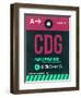 CDG Paris Luggage Tag 1-NaxArt-Framed Art Print