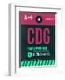 CDG Paris Luggage Tag 1-NaxArt-Framed Art Print