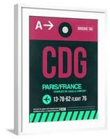 CDG Paris Luggage Tag 1-NaxArt-Framed Art Print