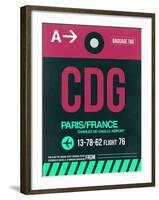 CDG Paris Luggage Tag 1-NaxArt-Framed Art Print