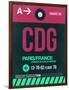 CDG Paris Luggage Tag 1-NaxArt-Framed Art Print