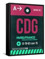 CDG Paris Luggage Tag 1-NaxArt-Framed Stretched Canvas