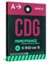 CDG Paris Luggage Tag 1-NaxArt-Stretched Canvas