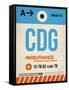 CDG Paris Luggage Tag 2-NaxArt-Framed Stretched Canvas