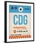 CDG Paris Luggage Tag 2-NaxArt-Framed Art Print