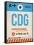 CDG Paris Luggage Tag 2-NaxArt-Framed Stretched Canvas