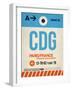 CDG Paris Luggage Tag 2-NaxArt-Framed Art Print