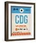 CDG Paris Luggage Tag 2-NaxArt-Framed Art Print