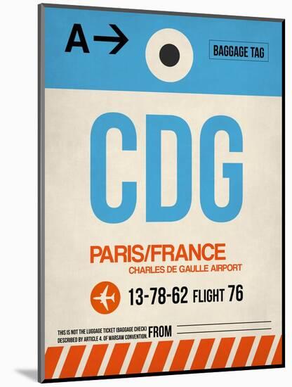 CDG Paris Luggage Tag 2-NaxArt-Mounted Art Print