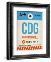 CDG Paris Luggage Tag 2-NaxArt-Framed Art Print