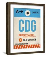 CDG Paris Luggage Tag 2-NaxArt-Framed Art Print