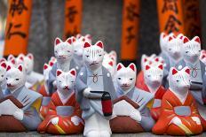 Little Fox Statues at Fushimi Inari Shrine in Kyoto, Japan-Cebas-Framed Stretched Canvas
