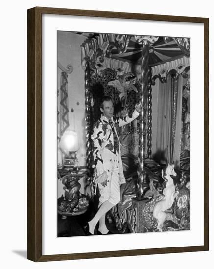 Cecil Beaton Wearing First Costume of Evening Covered with Broken Eggs and Trousers with Bees-John Phillips-Framed Premium Photographic Print