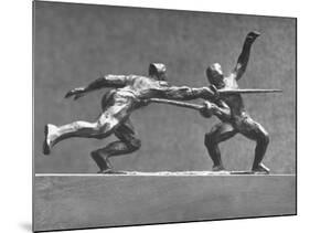 Cecil Howard's Sculpture of Two Men Fencing-Andreas Feininger-Mounted Premium Photographic Print