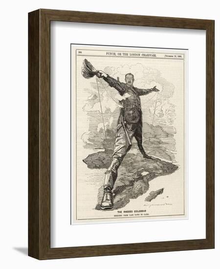 Cecil Rhodes Statesman Financier Imperialist. Caricatured as a Colossus Bestriding Africa-Linley Sambourne-Framed Photographic Print