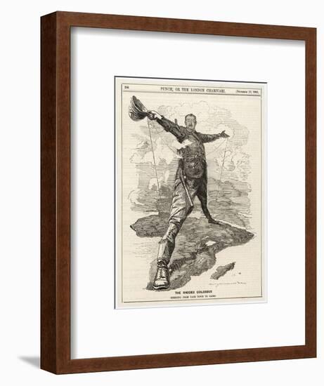 Cecil Rhodes Statesman Financier Imperialist. Caricatured as a Colossus Bestriding Africa-Linley Sambourne-Framed Photographic Print