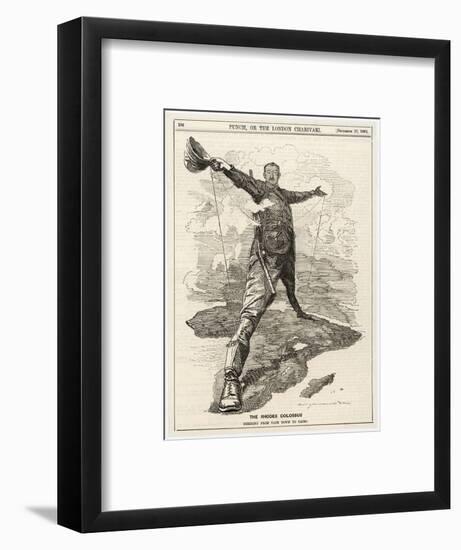 Cecil Rhodes Statesman Financier Imperialist. Caricatured as a Colossus Bestriding Africa-Linley Sambourne-Framed Photographic Print